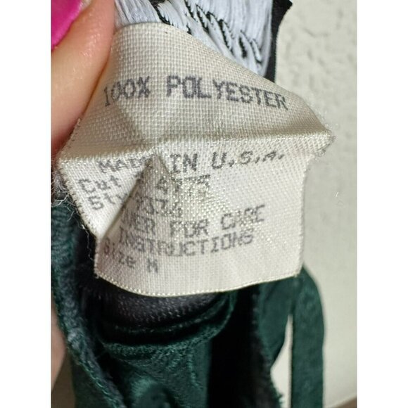 Vintage Be Smart Maxi Dress Size Medium Green Y2K Floral Textured Evening - Picture 9 of 10